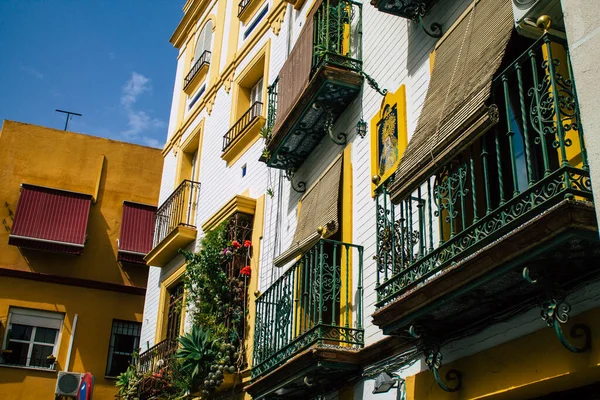 Sevilha Espanha Agosto 2021 Fachada Edifício Nas Ruas Sevilha Cidade — Fotografia de Stock