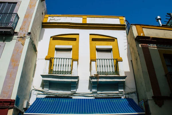 Sevilha Espanha Agosto 2021 Fachada Edifício Nas Ruas Sevilha Cidade — Fotografia de Stock