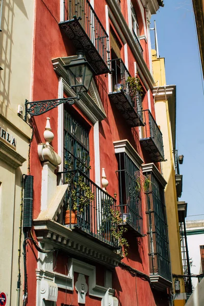 Sevilha Espanha Agosto 2021 Fachada Edifício Nas Ruas Sevilha Cidade — Fotografia de Stock