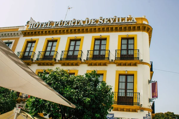 Seville Spain August 2021 Facade Building Streets Seville Emblematic City — Stock Photo, Image