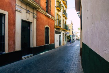 Seville İspanya 10 Ağustos 2021 Sevilla şehri, sembolik bir şehir ve İspanya 'nın güneyindeki Endülüs Bölgesi' nin başkenti.