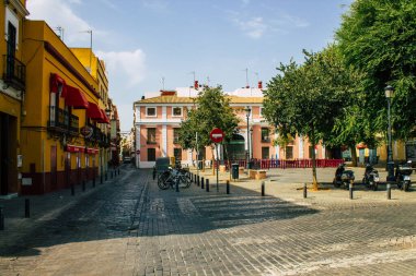 Seville İspanya 10 Ağustos 2021 Sevilla şehri, sembolik bir şehir ve İspanya 'nın güneyindeki Endülüs Bölgesi' nin başkenti.