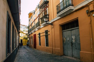 Seville İspanya 10 Ağustos 2021 Sevilla şehri, sembolik bir şehir ve İspanya 'nın güneyindeki Endülüs Bölgesi' nin başkenti.