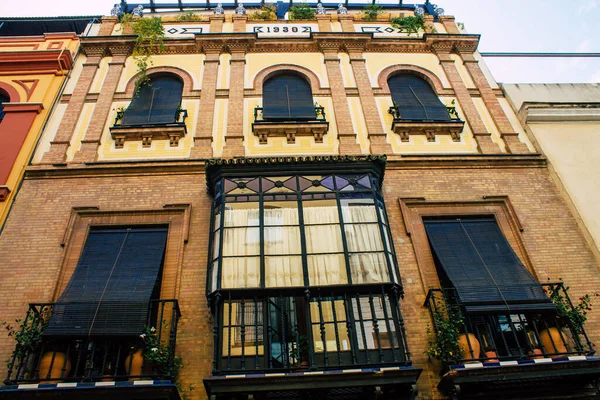 Sevilla España Agosto 2021 Ventana Edificio Las Calles Sevilla Ciudad — Foto de Stock