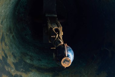 Seville İspanya 11 Ağustos 2021 La Giralda Çanları, Büyük Almohad Camii 'nin eski minaresi ve Sevilla Katedrali' nin bir parçası.