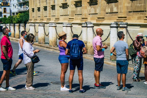 Іспанія Серпня 2021 Року Туристи Севільському Соборі Під Час Спалаху — стокове фото