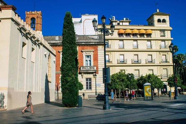 Seville Spain August 2021 Street Lamp Streets Seville Emblematic City — Stock Photo, Image