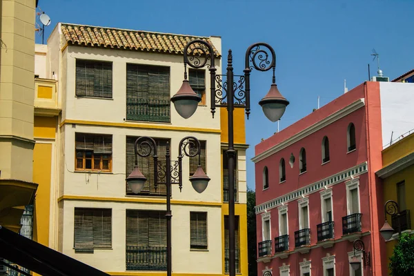 Sevilla España Agosto 2021 Farola Las Calles Sevilla Una Ciudad — Foto de Stock