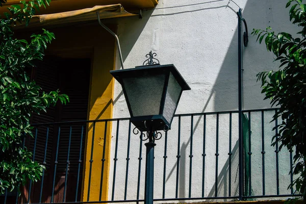 Sevilha Espanha Agosto 2021 Lâmpada Rua Nas Ruas Sevilha Cidade — Fotografia de Stock