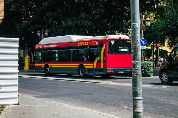 Sevilla Automatische Übersetzung August 2021 Busfahrt Durch Die Straßen Von — Stockfoto