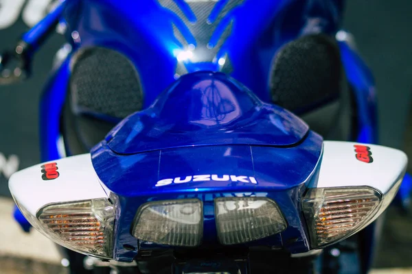 Sevilla España Agosto 2021 Suzuki Gsx Motocicleta Estacionada Las Calles —  Fotos de Stock