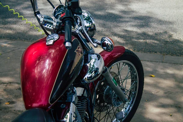 Seville Spain August 2021 Motorcycle Parked Streets Seville Emblematic City — Stock Photo, Image