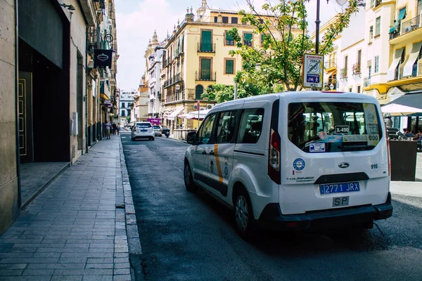 Séville Espagne Août 2021 Taxi Dans Les Rues Séville Pendant — Photo