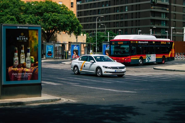 Sevilla Spanien August 2021 Taxifahren Durch Die Straßen Von Sevilla — Stockfoto