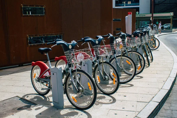 Seville Spain August 2021 Accessible Bicycles Hire Short Periods Time — Stock Photo, Image