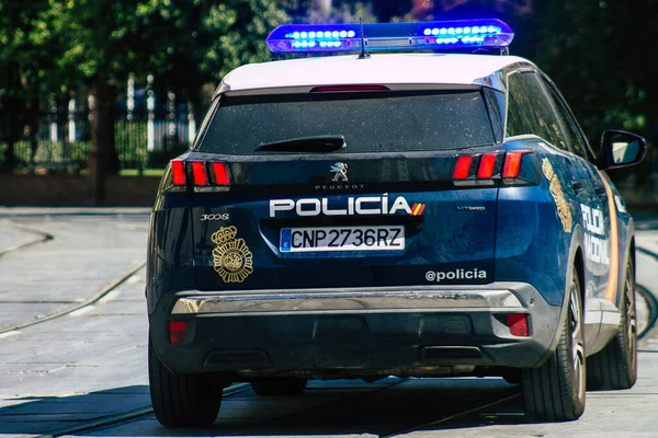 Sevilla España Agosto 2021 Patrullaje Policial Las Calles Sevilla Durante —  Fotos de Stock