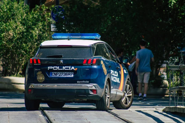 Sevilla Automatische Übersetzung Spanien August 2021 Polizeiwagen Patrouillieren Den Straßen — Stockfoto