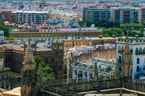 Sevilla Spanje Augustus 2021 Panoramisch Uitzicht Carmona Vanaf Top Van — Stockfoto