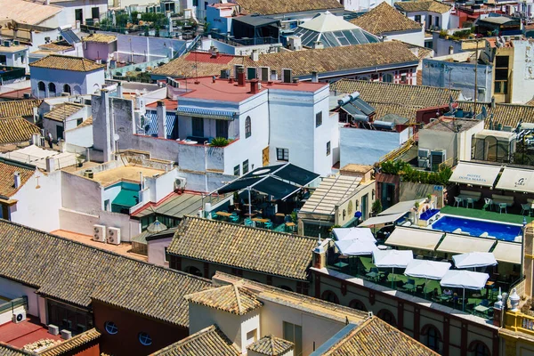 Sevilla Spanien Augusti 2021 Panoramautsikt Över Carmona Från Toppen Giralda — Stockfoto