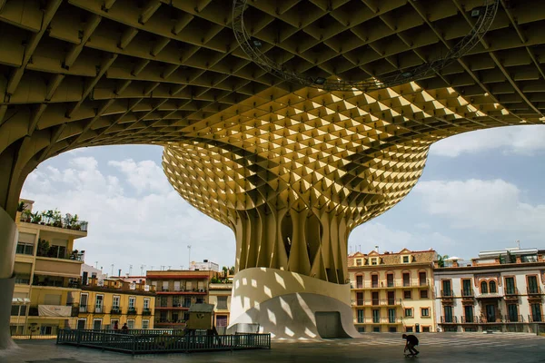 Séville Espagne Août 2021 Metropol Parasol Populairement Lié Nom Las — Photo