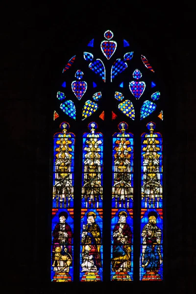 Sevilha Espanha Agosto 2021 Vidro Manchado Dentro Catedral Metropolitana Patriarcal — Fotografia de Stock