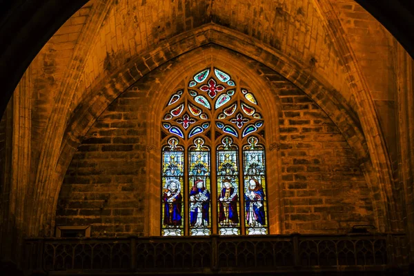 Sevilla Španělsko Srpen 2021 Skleněné Vitráže Uvnitř Saint Metropolitan Patriarchální — Stock fotografie