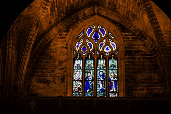 2021年8月10日塞维利亚西班牙塞维利亚大教堂内的玻璃杯 是世界上最大的哥特式大教堂 — 图库照片