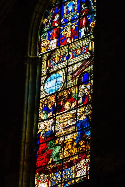 Siviglia Spagna Agosto 2021 Vetrata All Interno Della Cattedrale San — Foto Stock