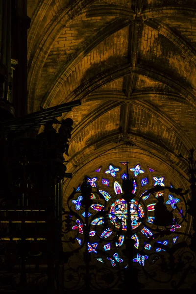 Sevilla Spanyolország Augusztus 2021 Stained Glass Saint Metropolitan Patriarchal Cathedral — Stock Fotó