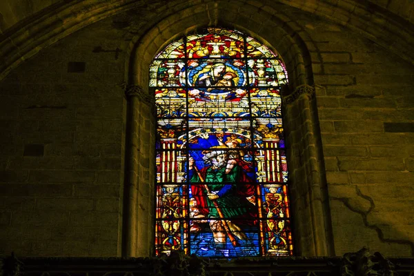 Sevilla Automatische Übersetzung Spanien August 2021 Glasmalerei Der Kathedrale Des — Stockfoto