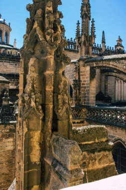 Seville İspanya 10 Ağustos 2021 Sevilla Metropolitan ve Patriksel Katedrali dünyanın en büyük Gotik katedralidir.