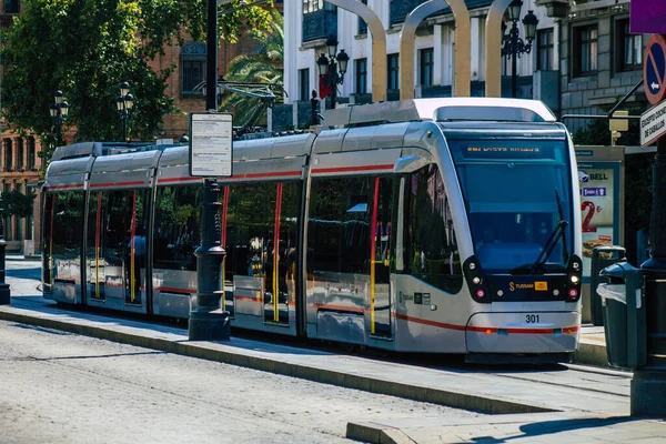 Sevilla Spanien August 2021 Taxi Fahren Durch Die Straßen Von — Stockfoto