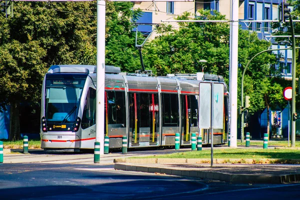 Sevilla Spanien Augusti 2021 Taxi Kör Genom Gatorna Sevilla Utbrottet — Stockfoto