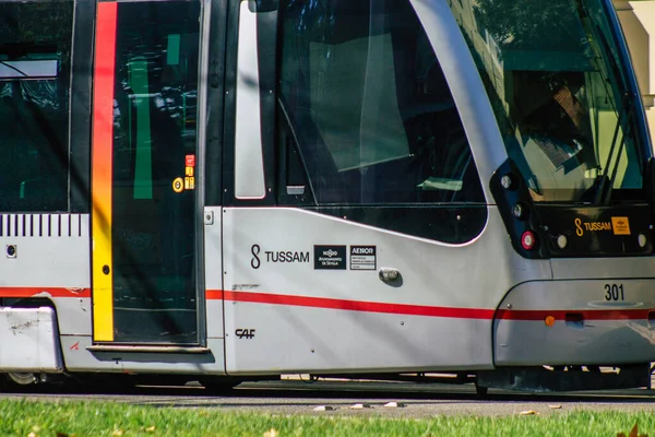 Sevilla Spanien August 2021 Taxi Fahren Durch Die Straßen Von — Stockfoto