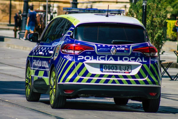 Sevilla España Agosto 2021 Policía Local Patrulla Las Calles Sevilla — Foto de Stock