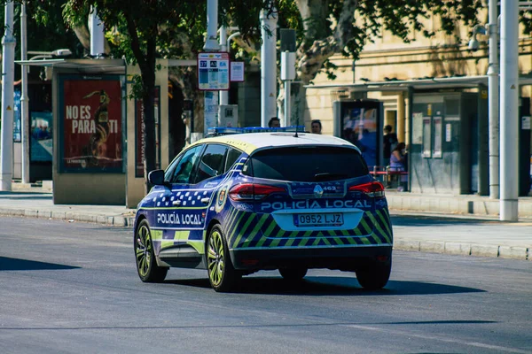 Sevilla España Agosto 2021 Policía Local Patrulla Las Calles Sevilla —  Fotos de Stock