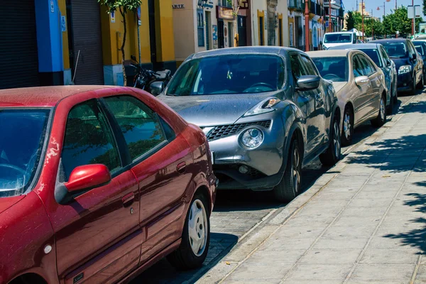 Sevilla Automatische Übersetzung August 2021 Das Auto Parkt Den Straßen — Stockfoto