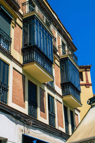 Seville Spain August 21, 2021 Building located in the Triana neighborhood in Seville, emblematic city and capital of the region of Andalusia, in the south of Spain