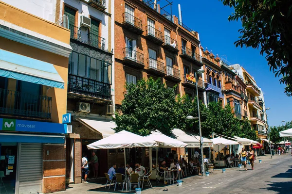 Sevilha Espanha Agosto 2021 Edifício Localizado Bairro Triana Sevilha Cidade — Fotografia de Stock