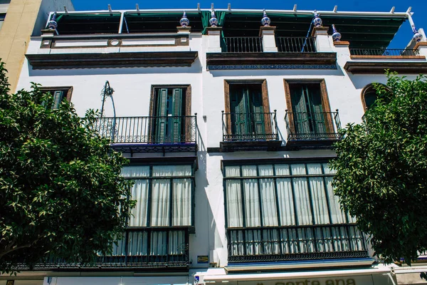 Seville Spain August 2021 Building Located Triana Neighborhood Seville Emblematic — Stock Photo, Image