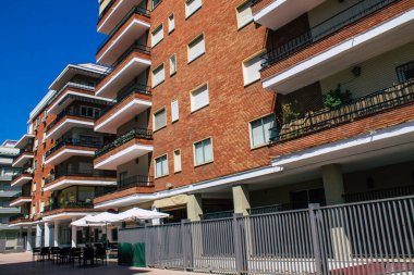 Seville İspanya 21 Ağustos 2021 İspanya 'nın güneyinde, sembolik şehir ve Endülüs Bölgesi' nin başkenti Sevilla şehrinde yer alan bina.