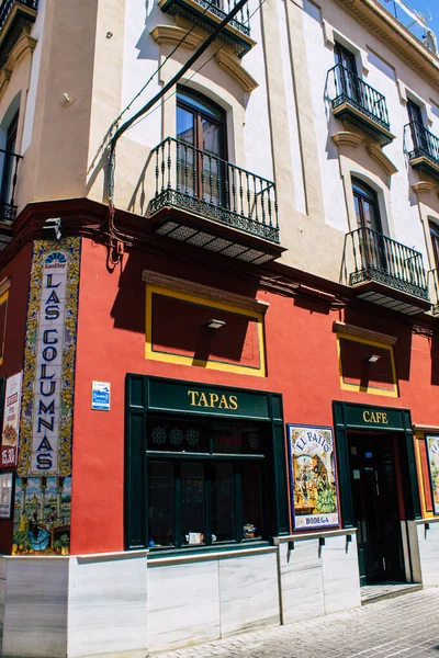 Seville Spain August 2021 Building Located Triana Neighborhood Seville Emblematic — Stock Photo, Image