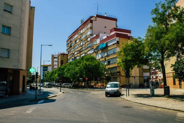 Sevilla España Agosto 2021 Edificio Situado Barrio Triana Sevilla Ciudad —  Fotos de Stock