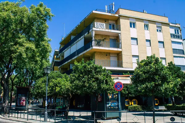 Sevilla España Agosto 2021 Edificio Situado Barrio Triana Sevilla Ciudad —  Fotos de Stock