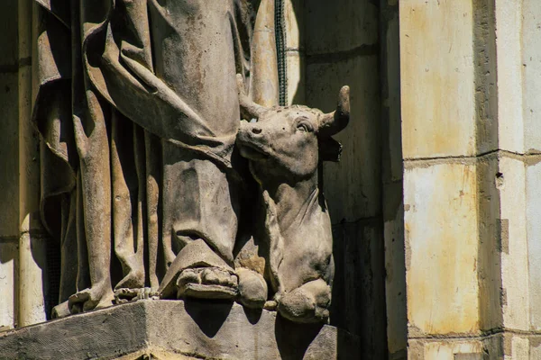 Seville Spain August 2021 Statue Facade Saint Metropolitan Patriarchal Cathedral — Stock Photo, Image