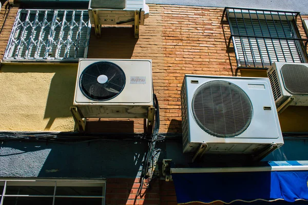 Séville Espagne Août 2021 Sur Façade Bâtiment Dans Les Rues — Photo