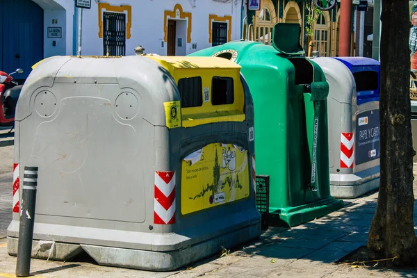 Sevilla España Agosto 2021 Contenedor Basura Las Calles Sevilla Una —  Fotos de Stock