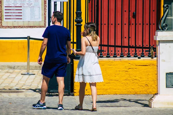 Sevilla España Agosto 2021 Turistas Caminando Por Las Calles Sevilla — Foto de Stock