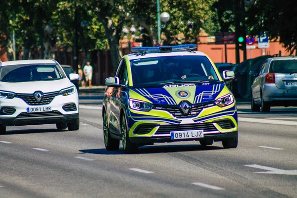 Seville Spain August 2021 Local Police Car Patrolling Streets Seville — Stock Photo, Image