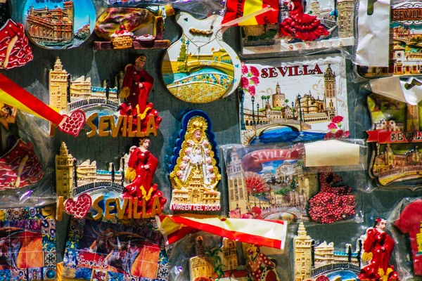 Sevilla Spanyolország Augusztus 2021 Dekoratív Tárgyak Szuvenírek Értékesített Maria Luisa — Stock Fotó